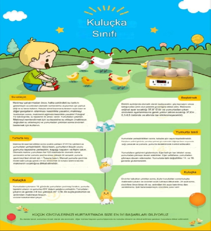 Mini Otomatik Ev Tipi Kuluçka: Papağan Bıldırcın Kuluçka Makinesi 18li Yumurtalı MX-18 ( Lisinya )