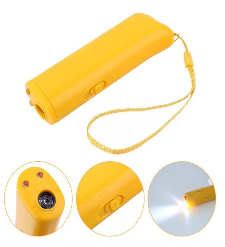 Ultrasonik Köpeksavar Cihaz – 150 Desibel, Ses Dalgasıyla Zararsız Koruma, LED Işıklı, Taşınabilir Etkili ( Lisinya )