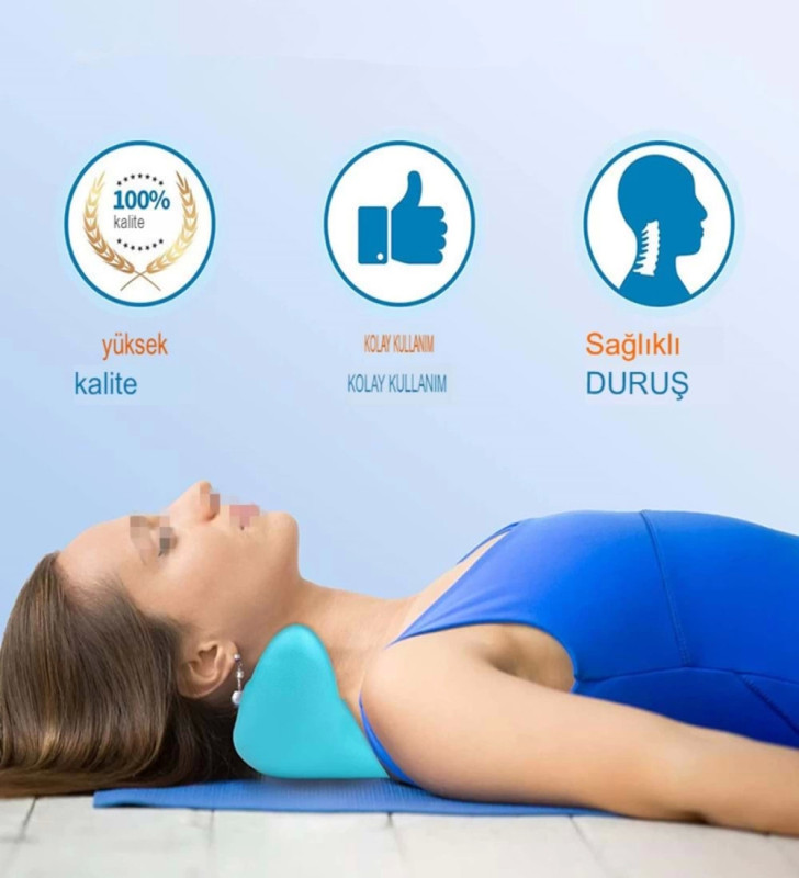 Kayropraktik Boyun Yastığı U Şekilli Masaj Destekli Ağrı Kesici Bellek Köpük Yastık ( Lisinya )