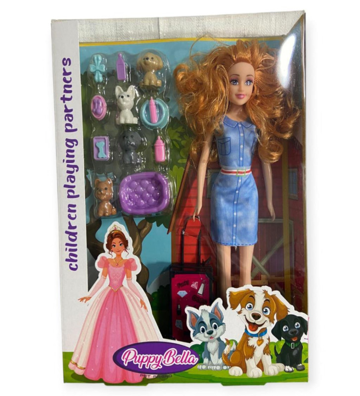 KMB-927 - MİNİ KÖPEK BAKIM SETİ AKSESUARLI BEBEK (Lisinya)