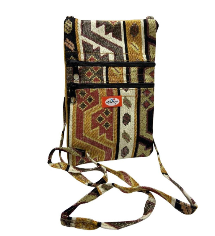 Otantik Desenli Fermuarlı Askılı Çanta Özel Dikim - GS301 (Lisinya)