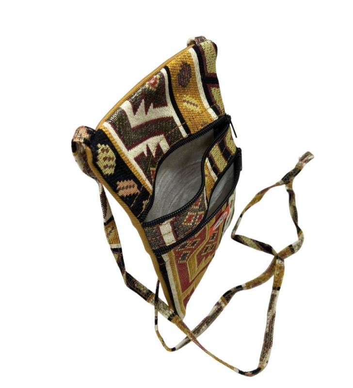 Otantik Desenli Fermuarlı Askılı Çanta Özel Dikim - GS301 (Lisinya)