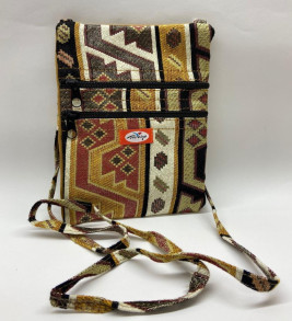 Otantik Desenli Fermuarlı Askılı Çanta Özel Dikim - GS302 (Lisinya)