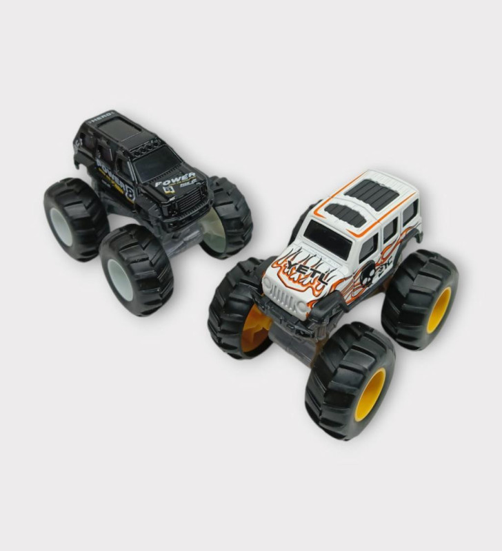 Mini Off-Road Araçlar 2'li - Siyah Beyaz (Lisinya)