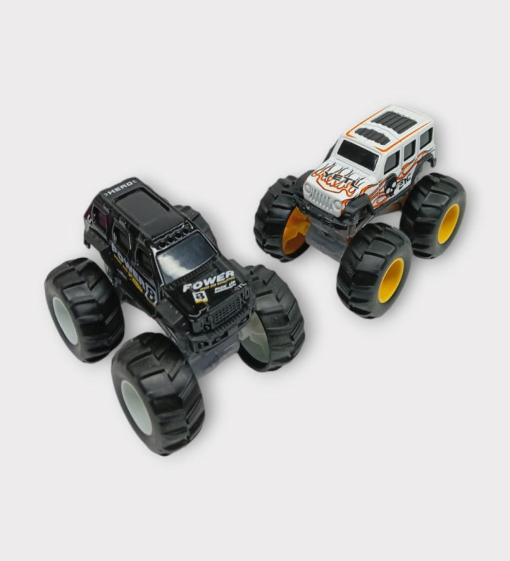 Mini Off-Road Araçlar 2'li - Siyah Beyaz (Lisinya)