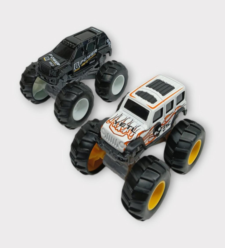 Mini Off-Road Araçlar 2'li - Siyah Beyaz (Lisinya)
