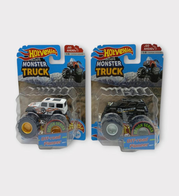 Mini Off-Road Araçlar 2'li - Siyah Beyaz (Lisinya)