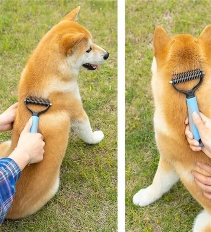 Plastik Saplı Metal Kedi Köpek Bakım Kıtık Tüy Topak Açıcı Tarak ( Lisinya )